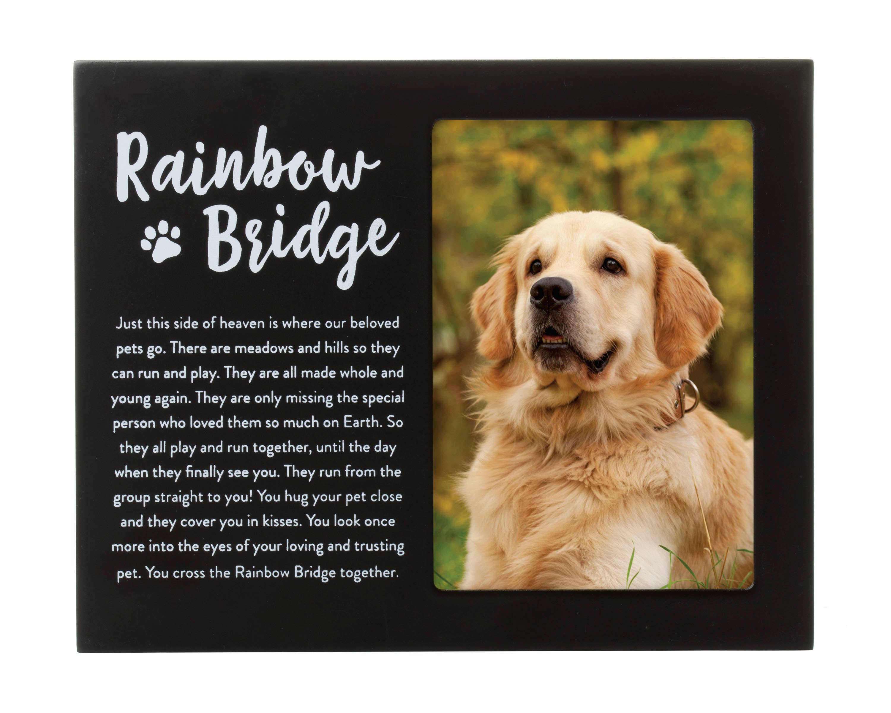 Rainbow Bridge Pet Memorial Frame, Black
