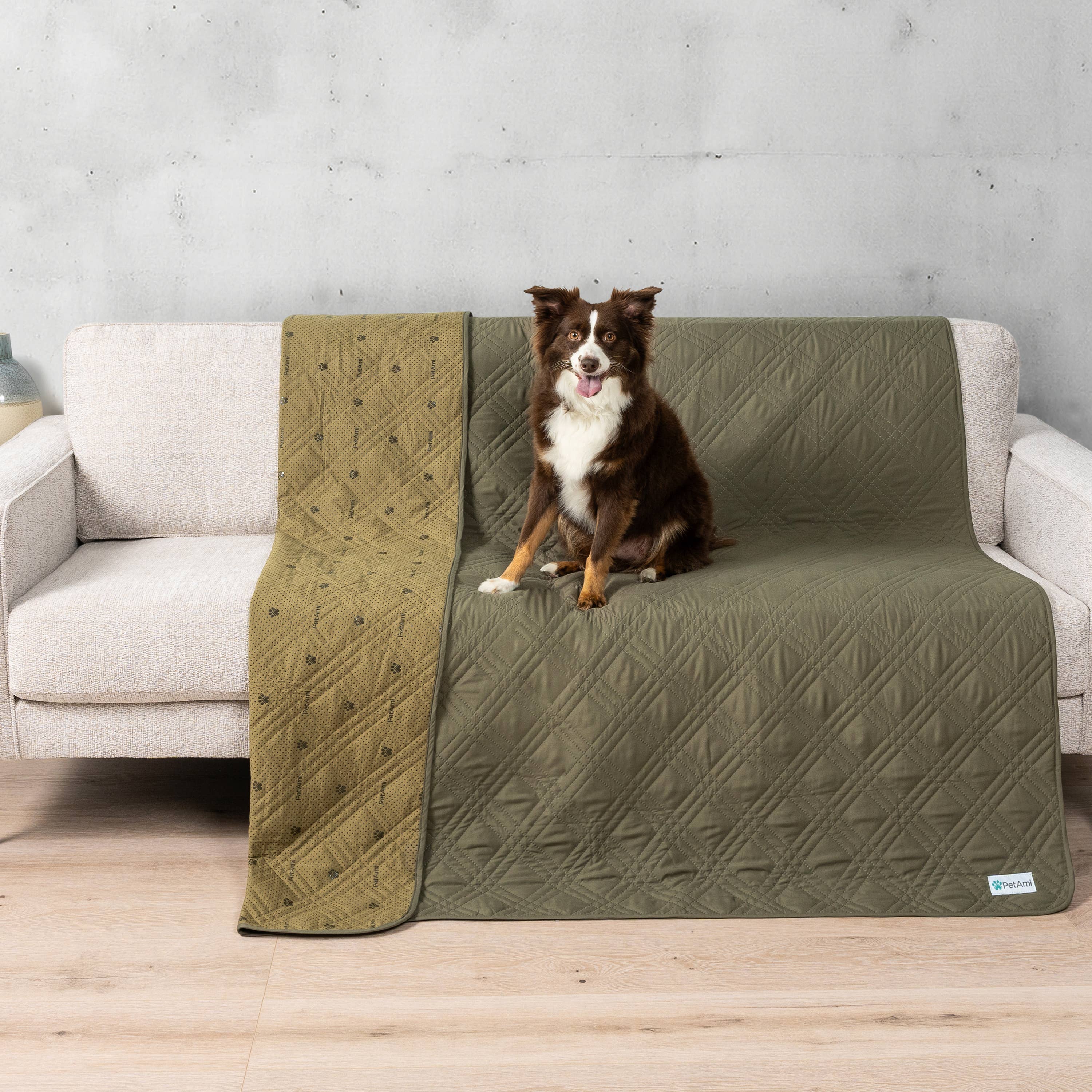 Waterproof Pet Furniture Cover Couch Protector: Olive Green / Large - 68" x 82"