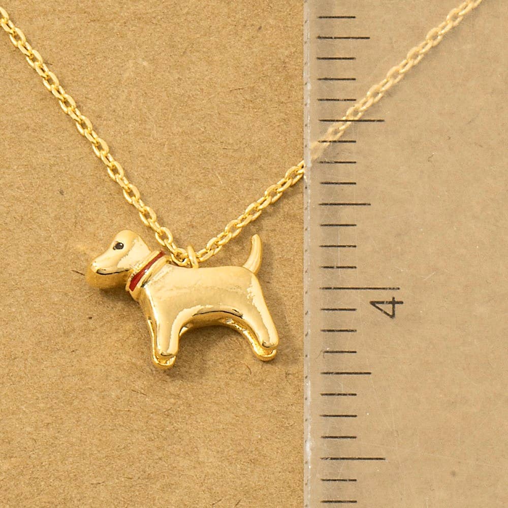 Gold Dipped Dog Pendant Necklace