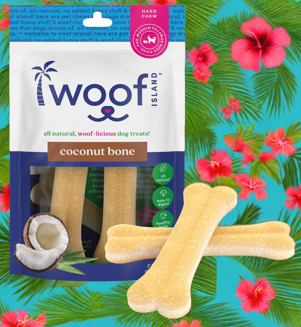 Coconut Dog Bones Premium Treats 2 Count: Single Bag
