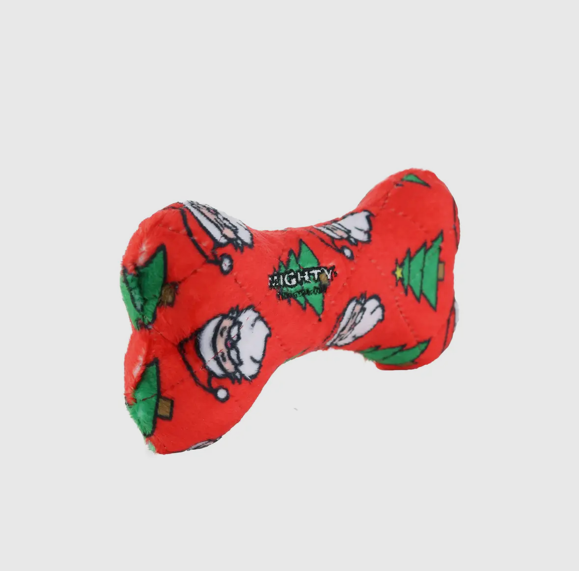 Mighty Bone- Medium Christmas Squeaky Dog Toy, No Stuffing