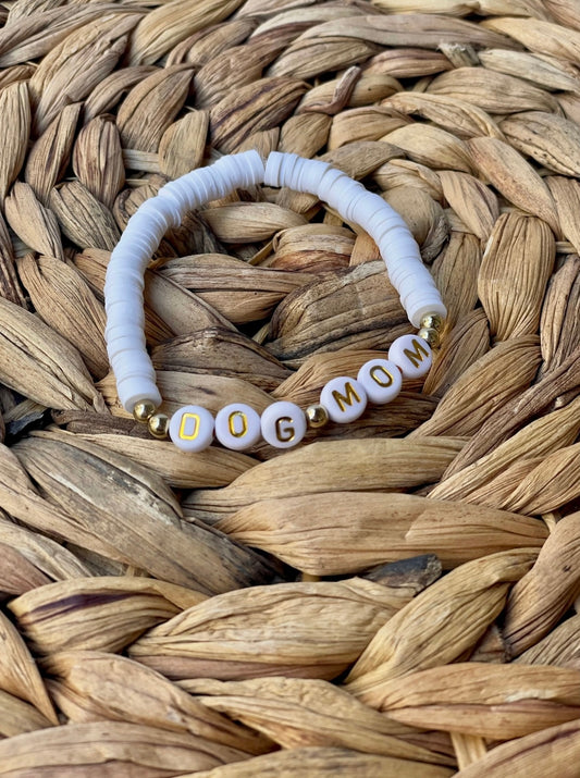 Dog Mom bracelet - White