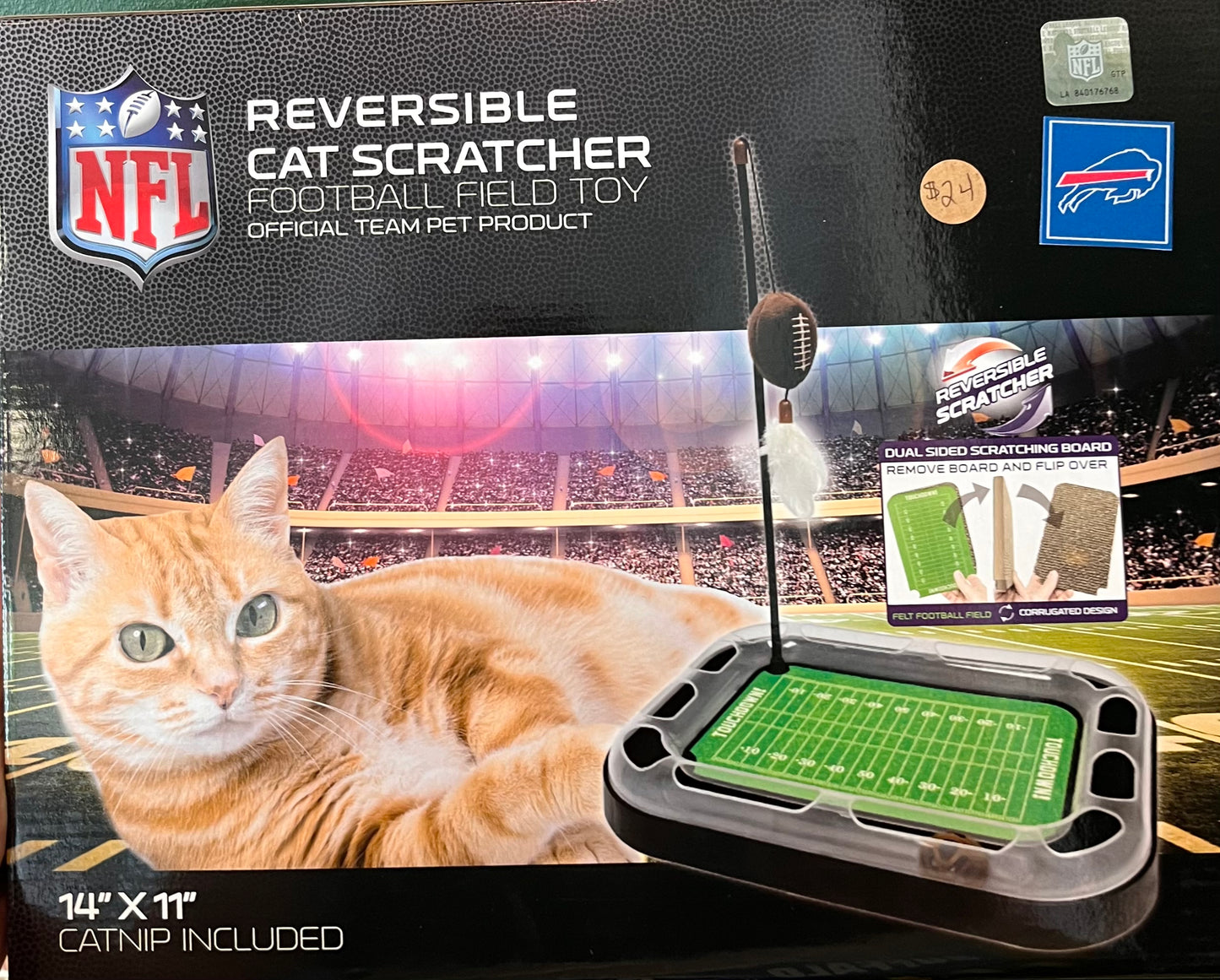 Reversible Cat Scratcher Football Field Toy