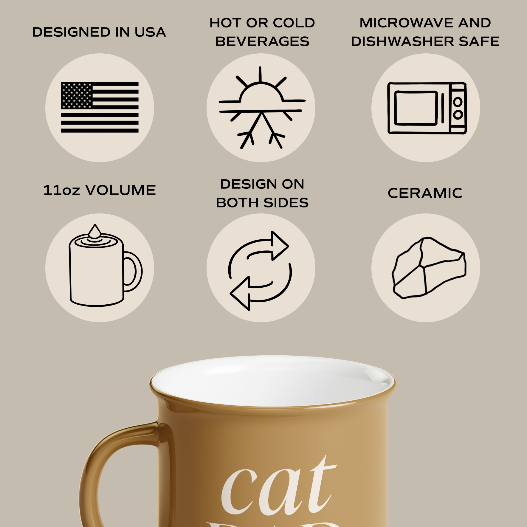 Cat Dad 11 oz Campfire Coffee Mug - Home Decor & Gifts