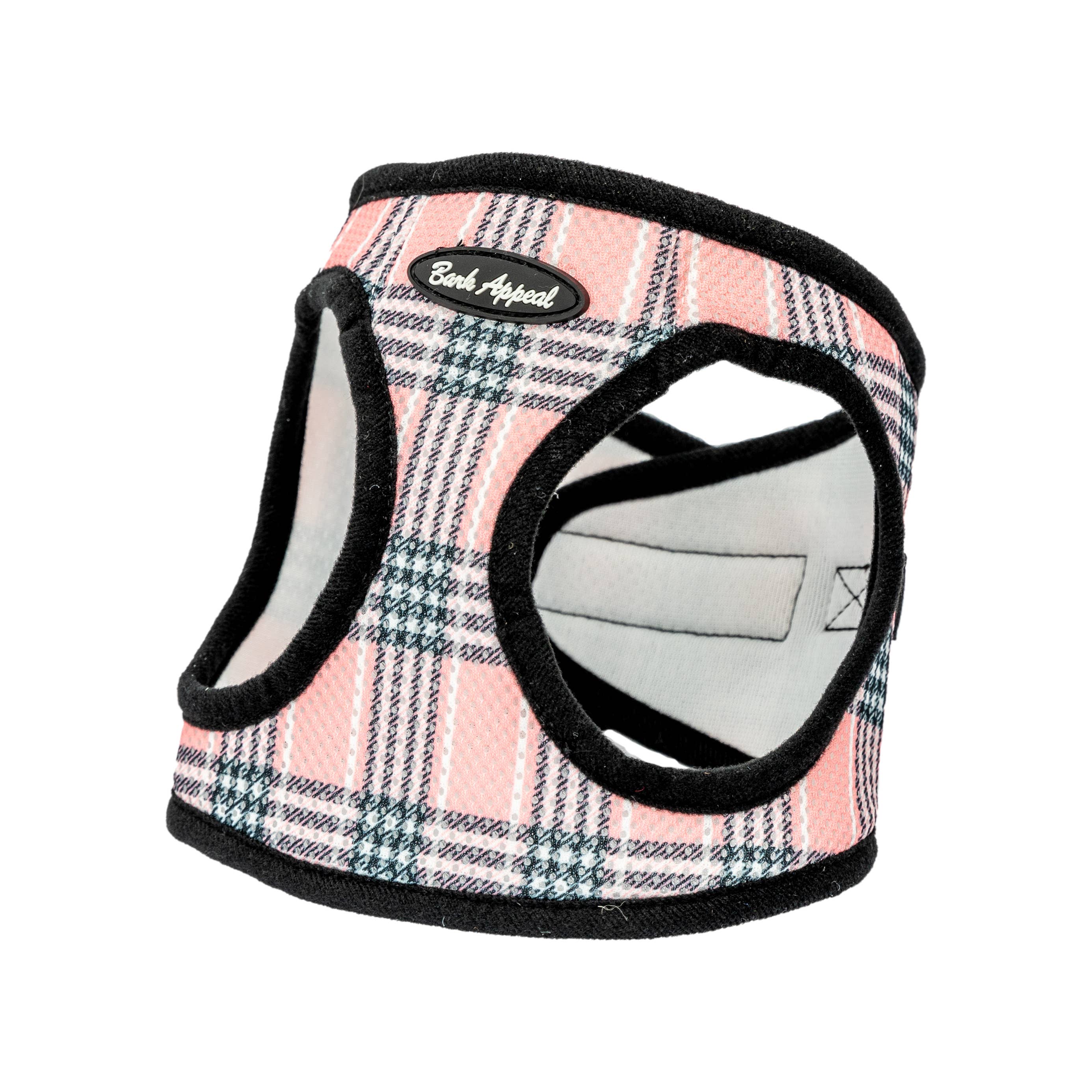 Plaid Mesh Step in Harness: Pink Plaid