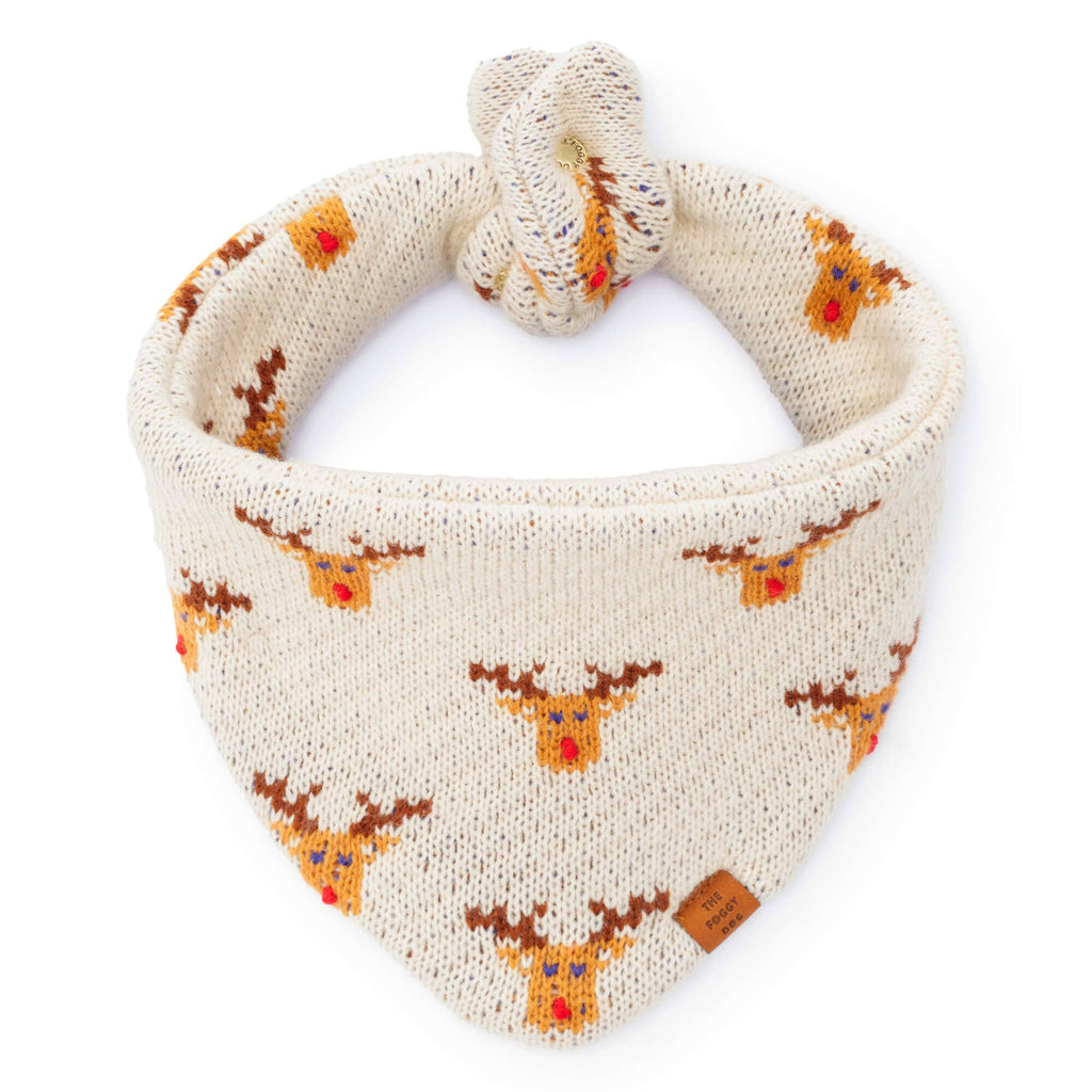 Reindeer Knit Dog Bandana
