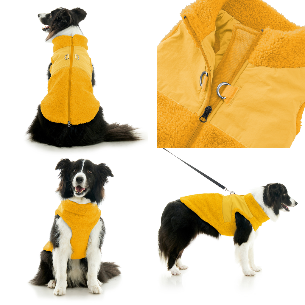 Zip Up Sherpa Vest: Yellow