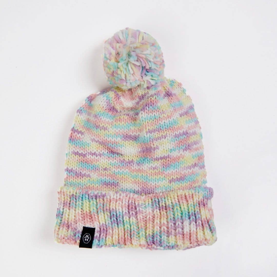 Human Pompom Hat - Pastel Icing: OS