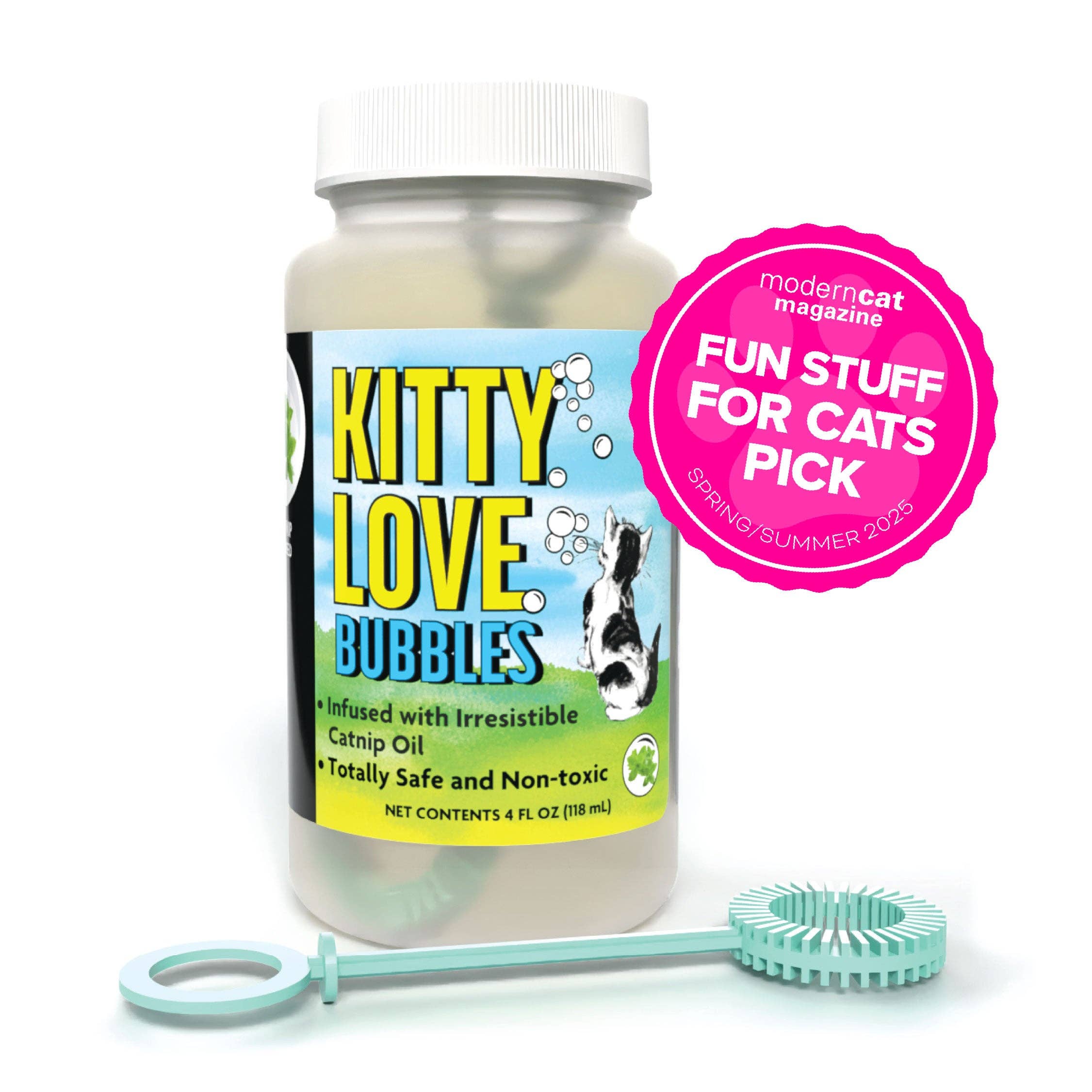 Kitty Love® - Catnip Infused Bubbles - Single Bottle: Catnip / 4 oz Bottle