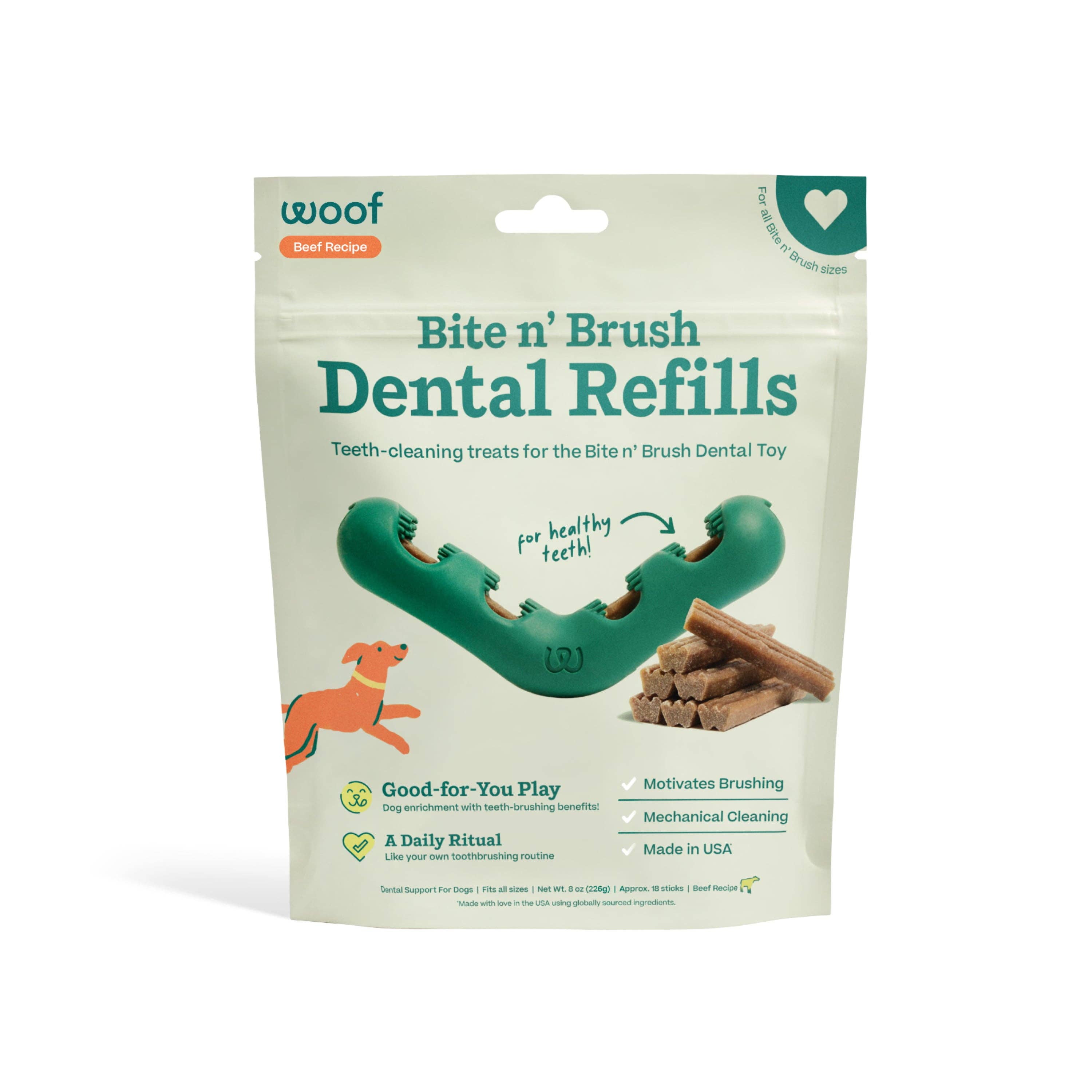 WOOF Bite N' Brush Refills Beef