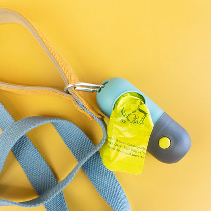 Poop Bag Dispenser with LED Flashlight: Blue