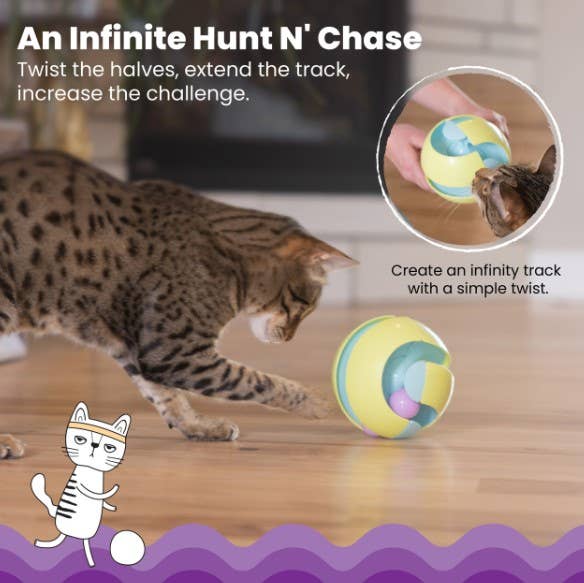 Catstages Twist-A-Ball Track Cat Toy Green