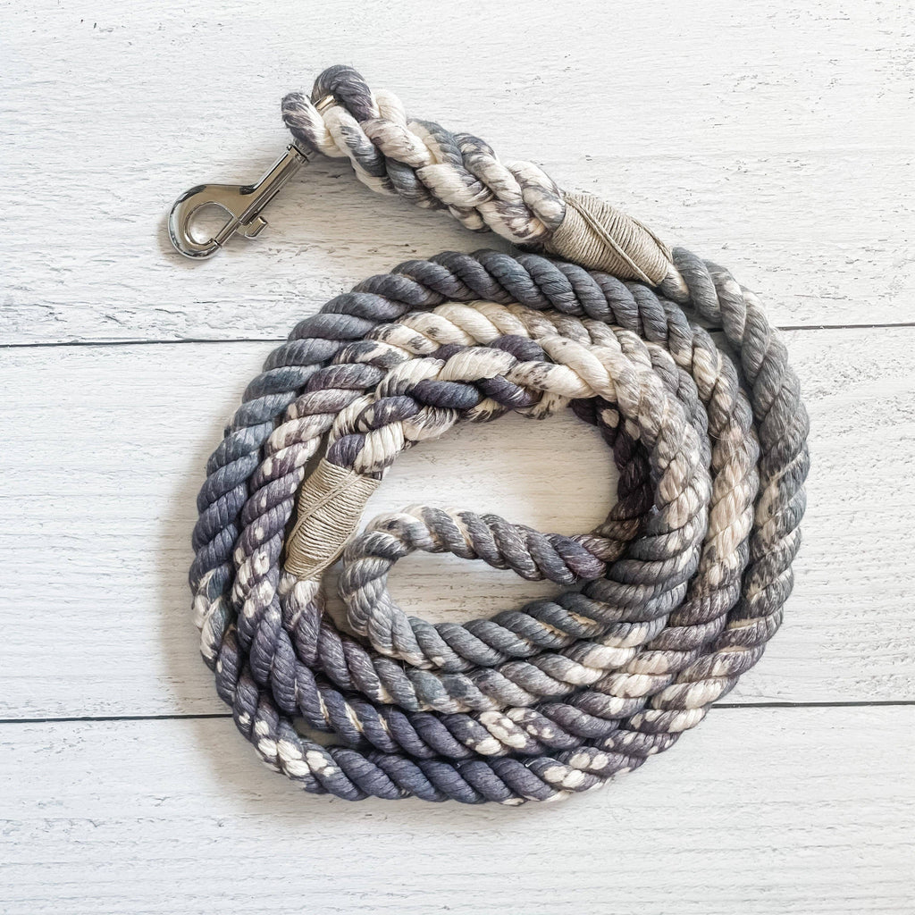 Grey Leash: 4 Feet / Solid / 3/8 Inch