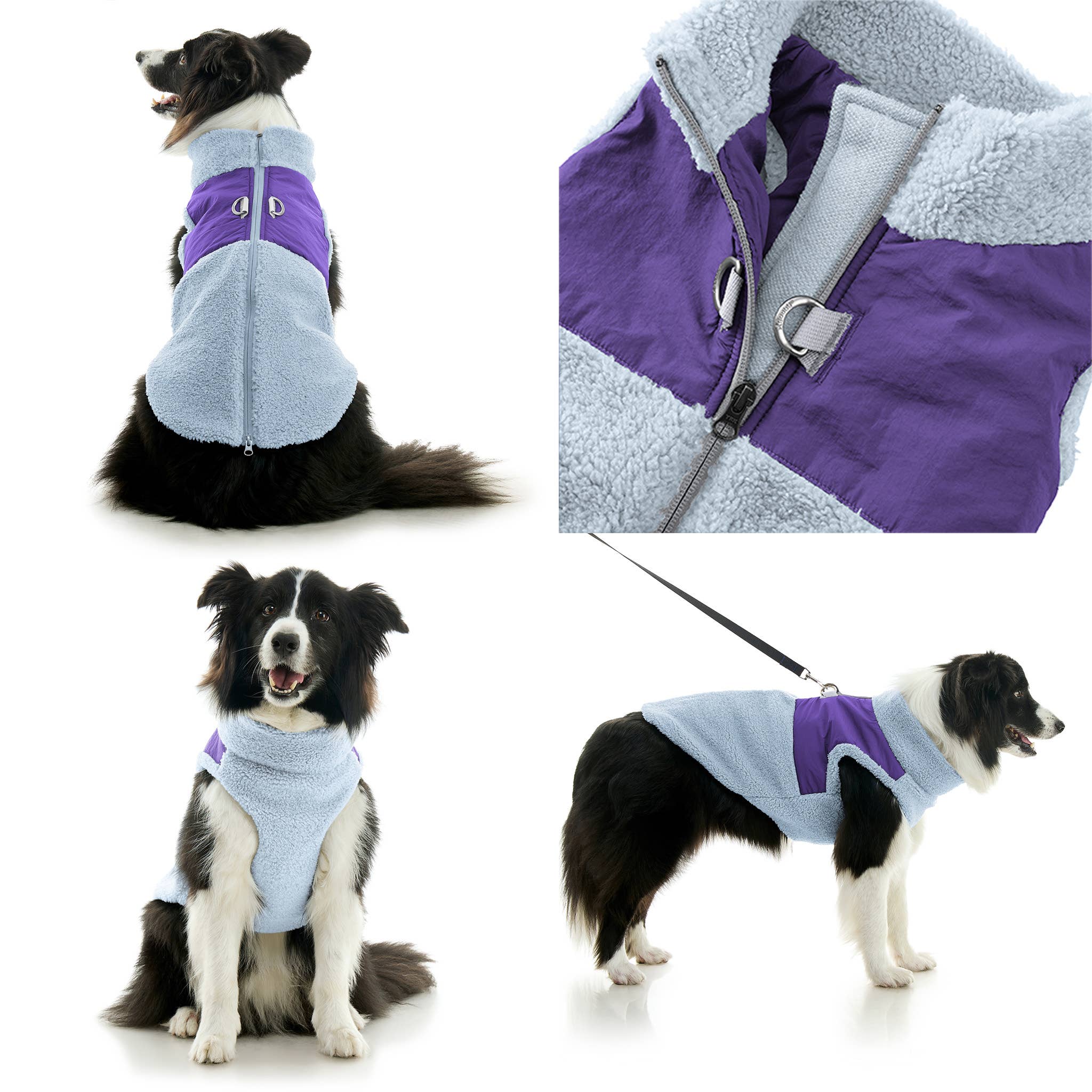 Zip Up Sherpa Vest: Slate Gray