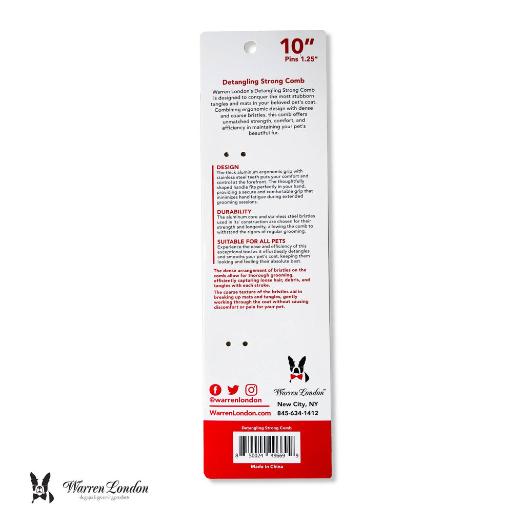 Detangling Comb for Dogs - 10" Strong and Durable Grooming