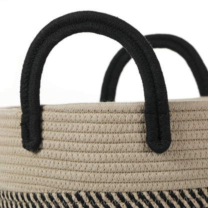Boho Organic Cotton Rope Storage Basket: Large
