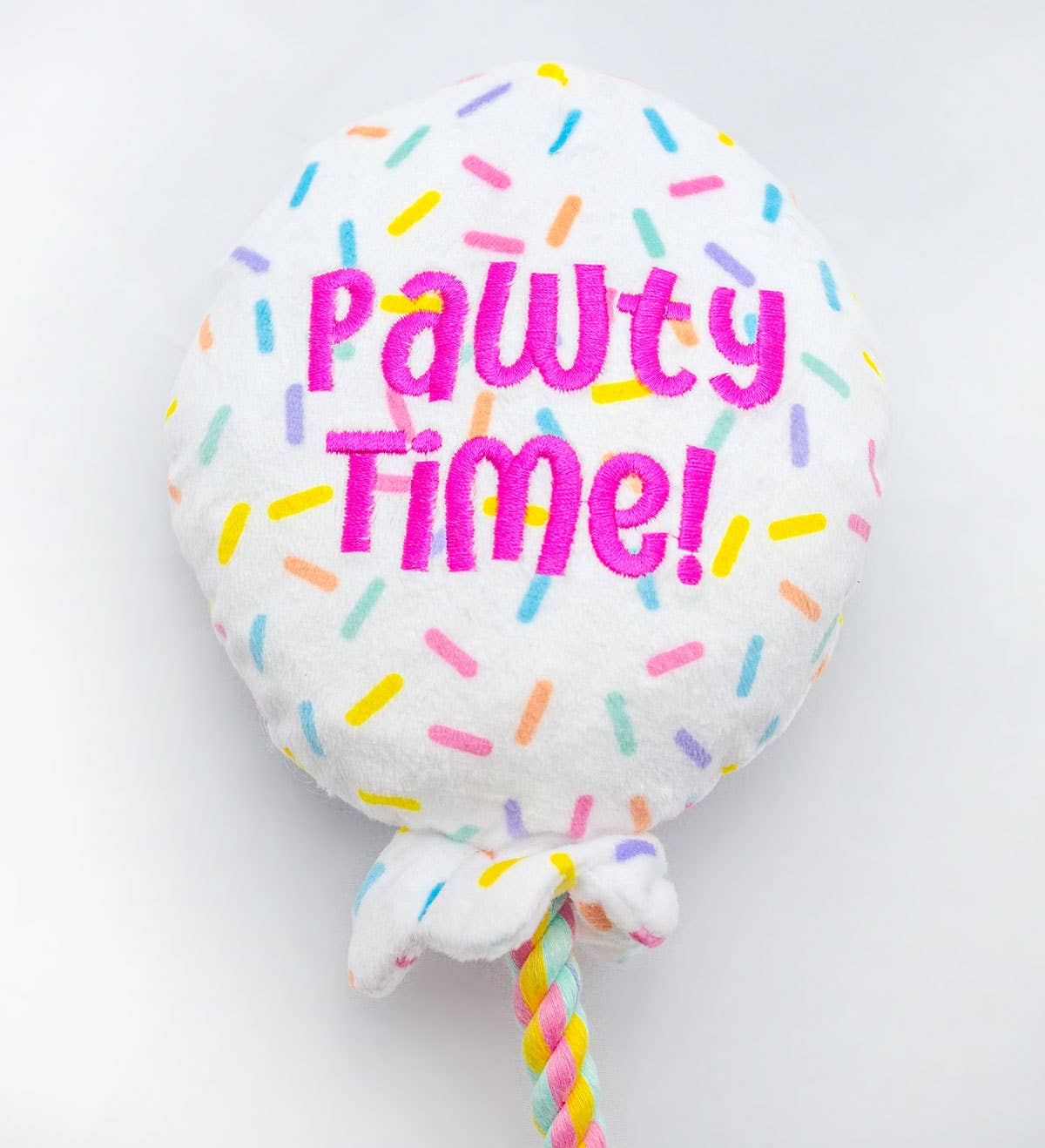 ThoozyPet Birthday Balloon Plush Dog Toy with Rope 7"