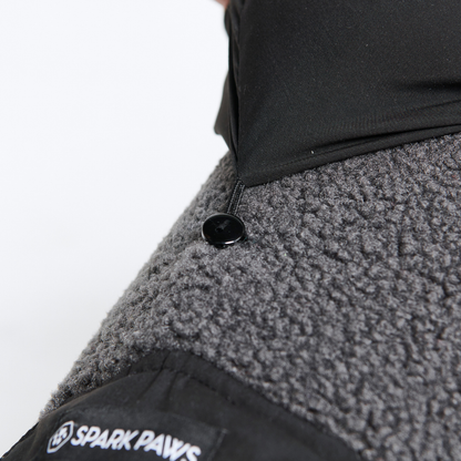 Reversible Sherpa Jacket - Grey and Black: 3XL
