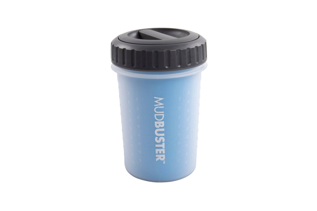 MudBuster Paw Washer with Travel Lid - Pet Cleaning Supplies: Medium Blue Lidded MudBuster