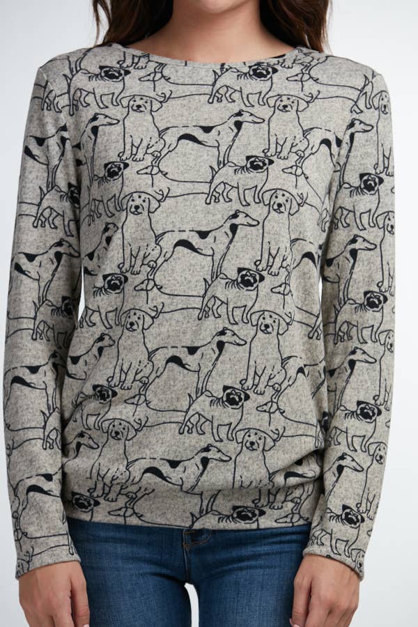 ALL OVER DOG PULLOVER GREY