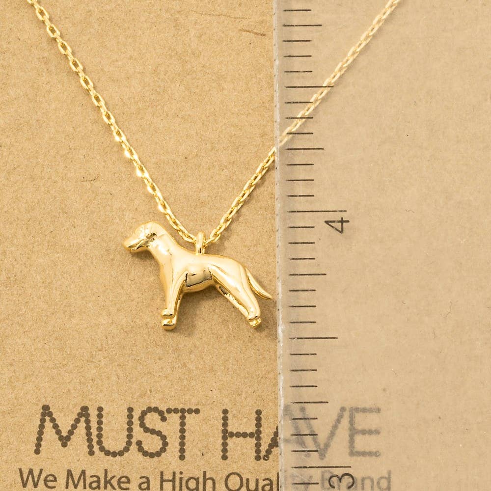 Gold Dipped Dog Pendant Necklace: G