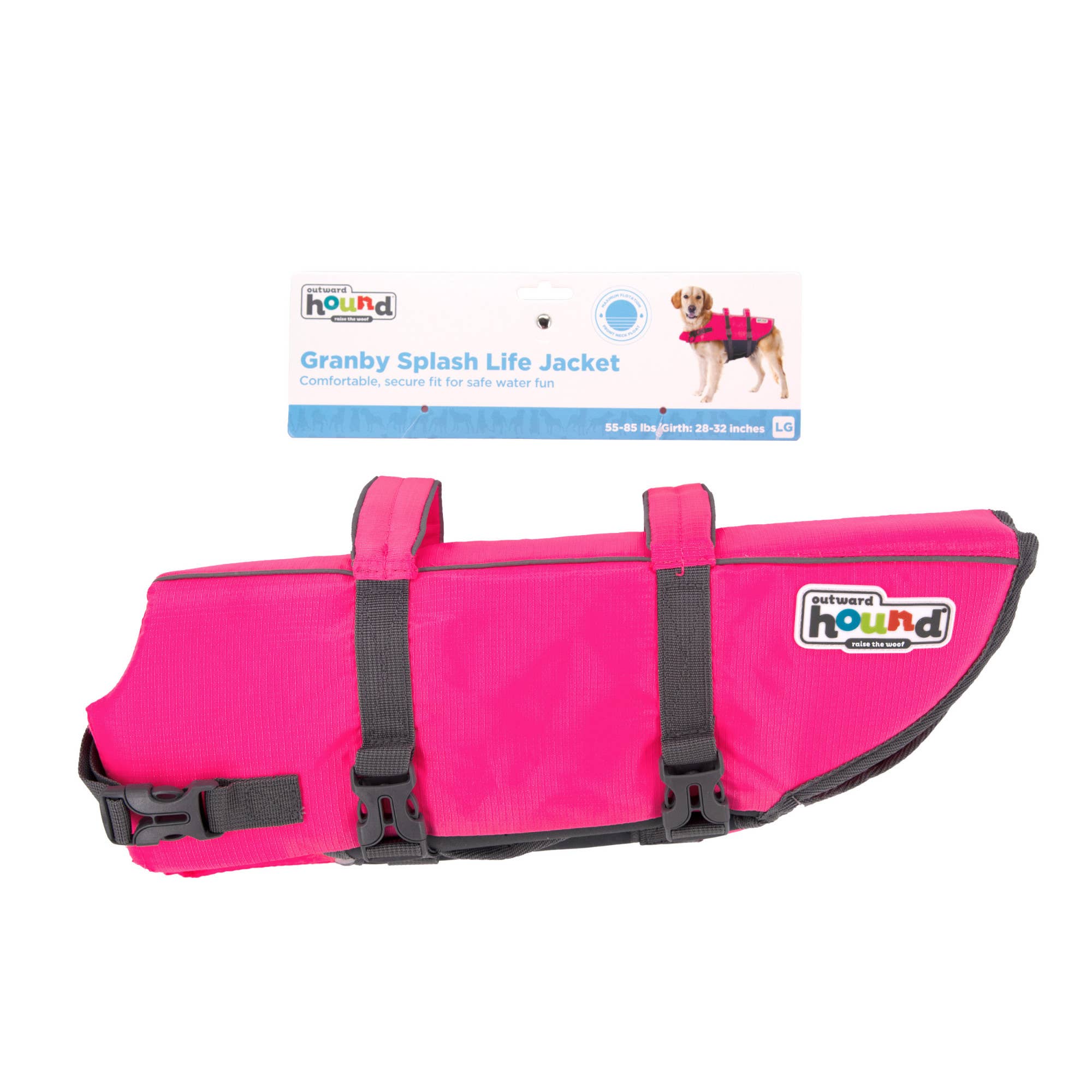 Outward Hound Granby Splash Life Jacket Pink Large