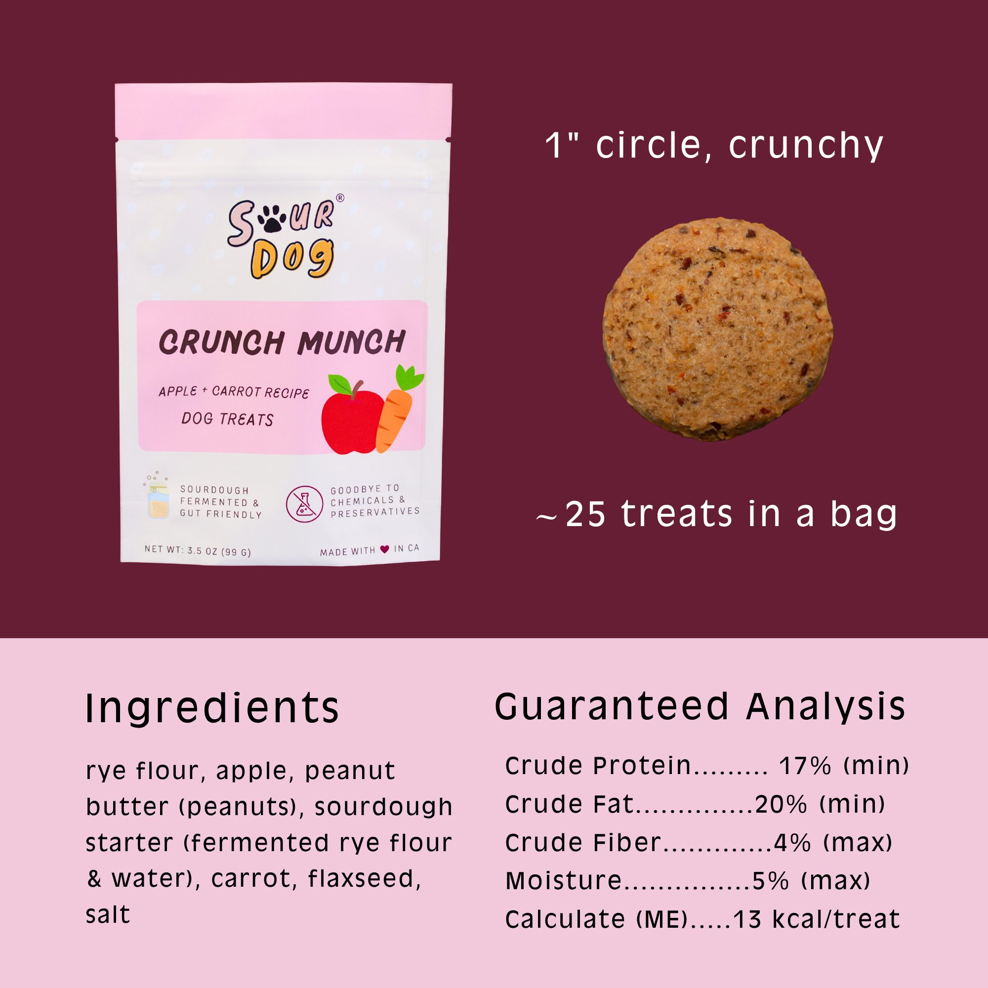 Crunch Munch - Apple & Carrot Sourdough Dog Treats