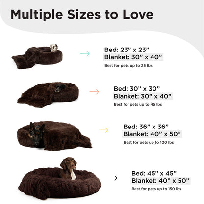 Donut Shag Bundle Bed and Blanket Dark Chocolate 36"x36"