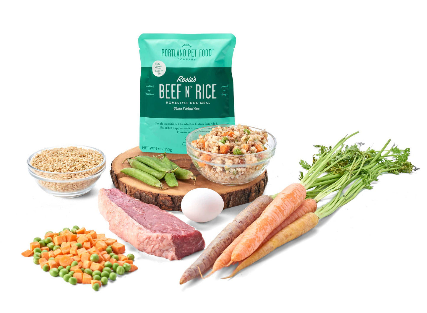 Rosie's Beef N Rice Human Grade Fresh Wet Food Dog Pouches