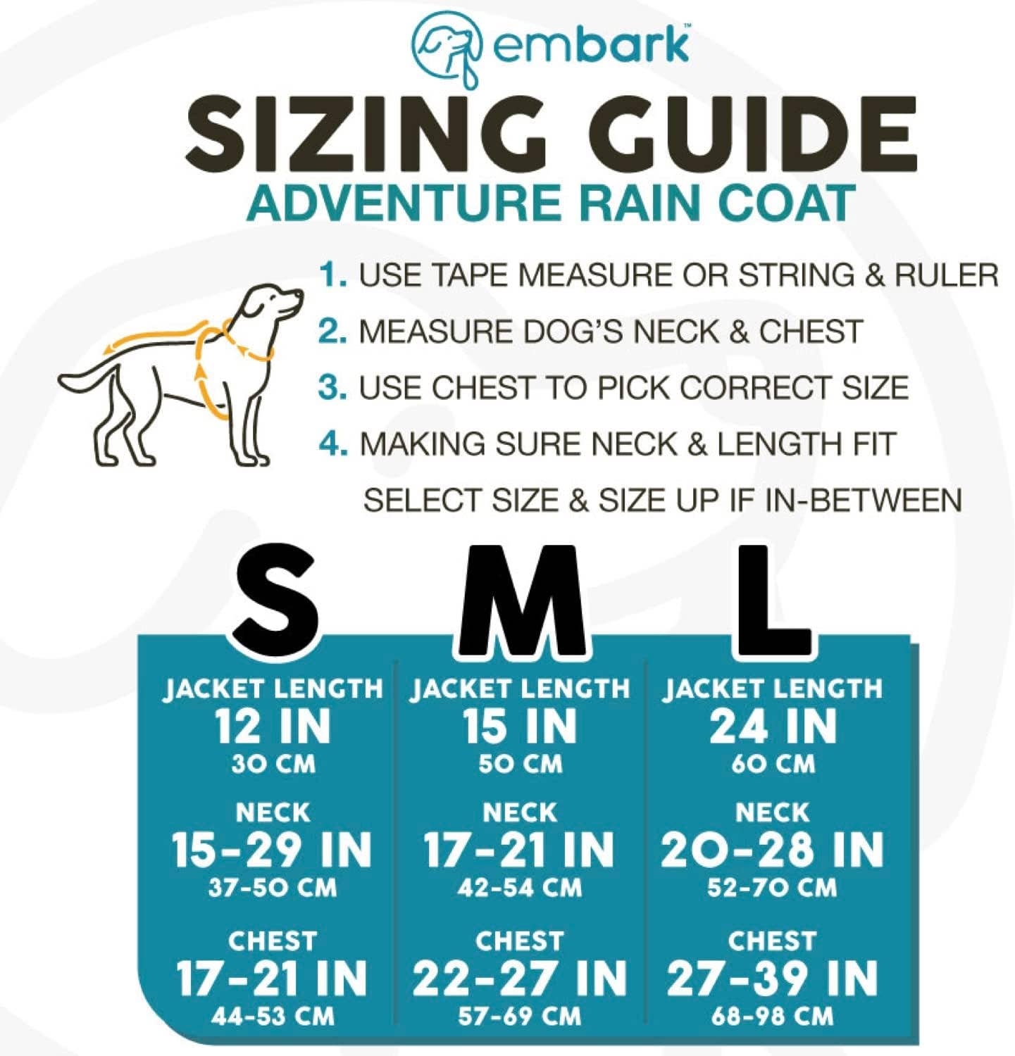 Embark Adventure Dog Raincoat Blue: Large