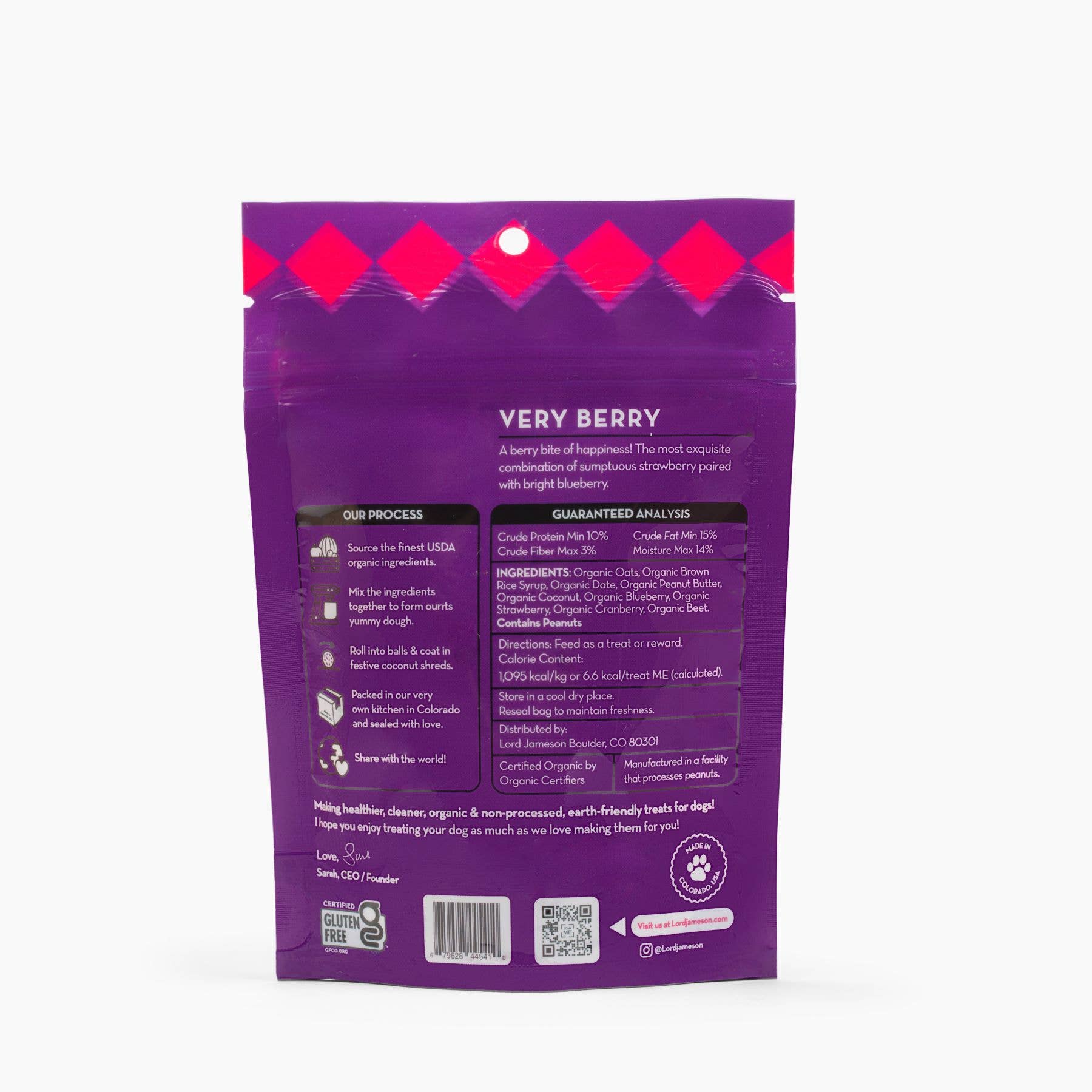 Lord Jameson Very Berry Organic Soft & Chewy Dog Treats SM Breed