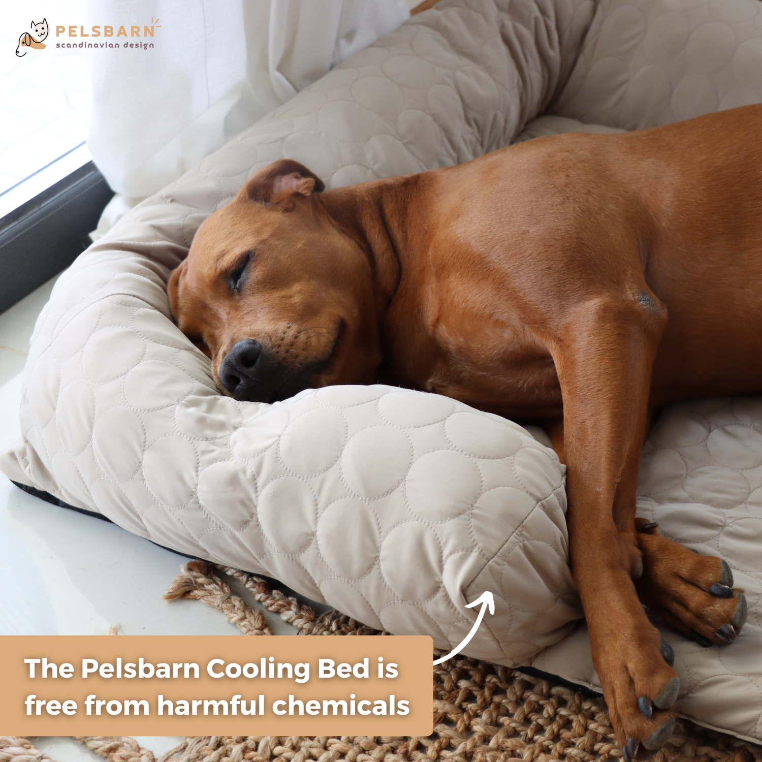 Cooling Dog Bed Heat Relief - Pelsbarn : Beige / M/L