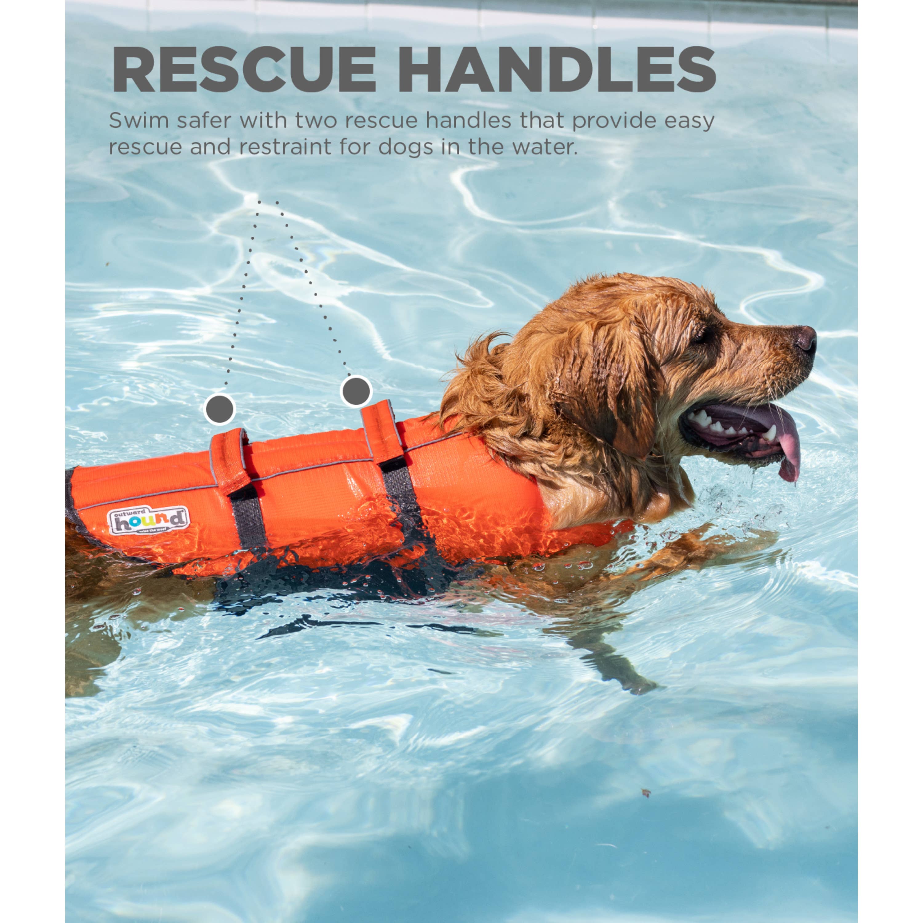 Outward Hound Granby Splash Dog Life Jacket Orange Medium