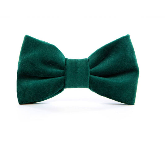 Forest Green Velvet Holiday Dog Bow Tie