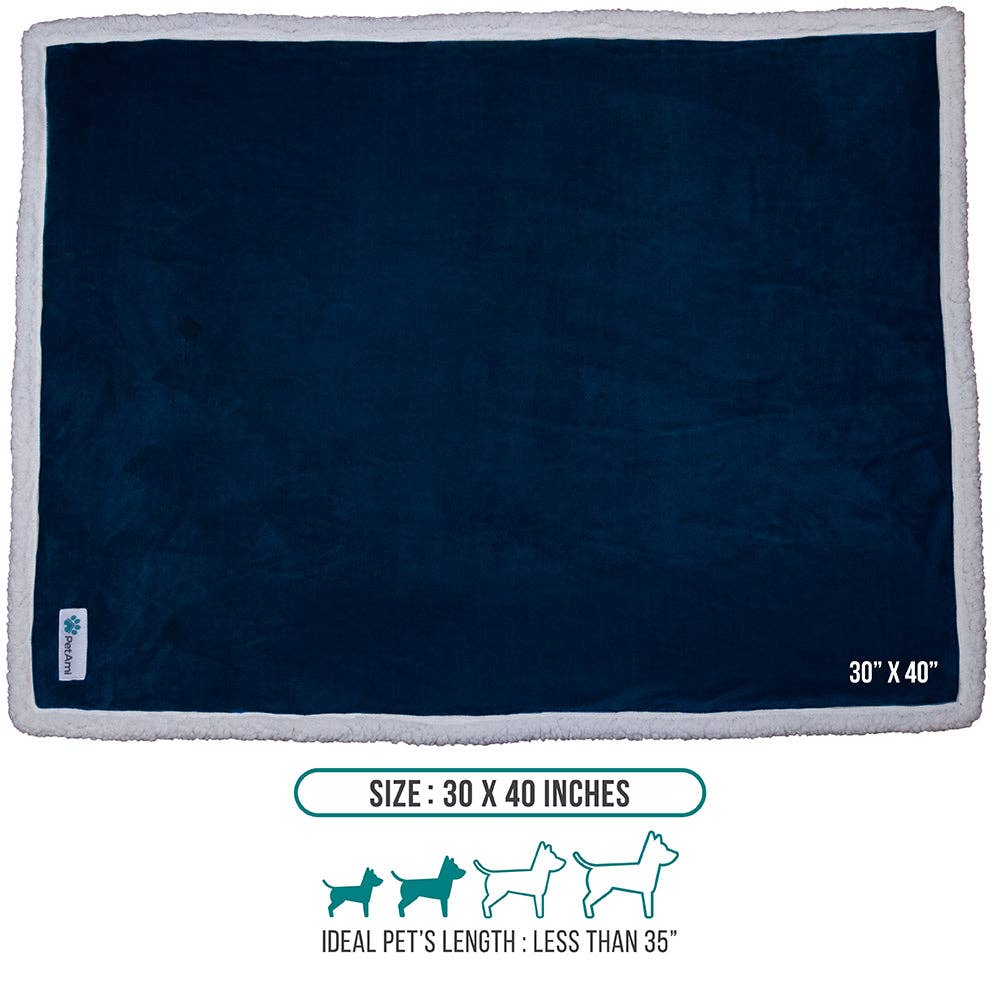 Waterproof Fleece Pet Blanket: Charcoal/White / Medium - 40" x 50"