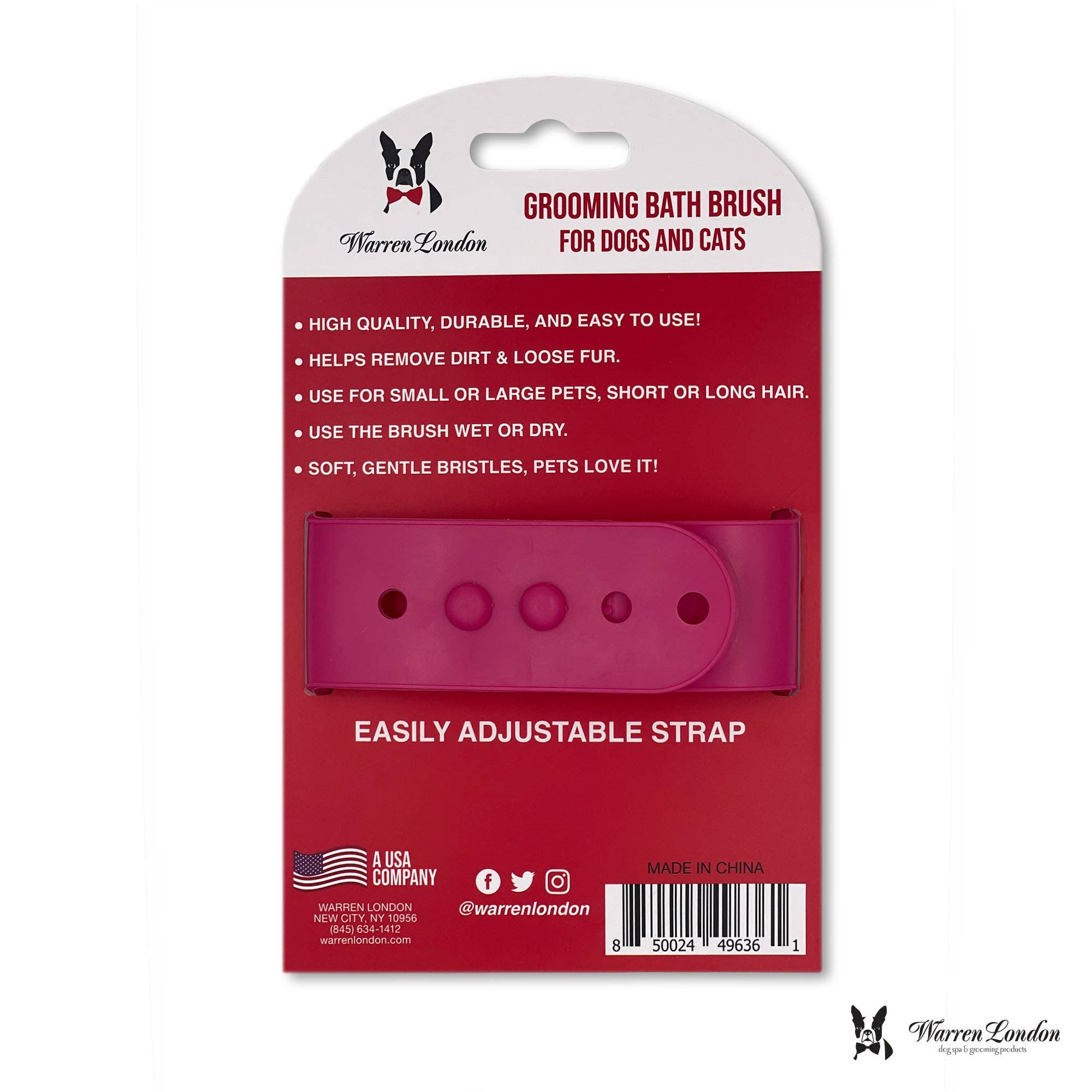 Grooming Bath Brush: Red