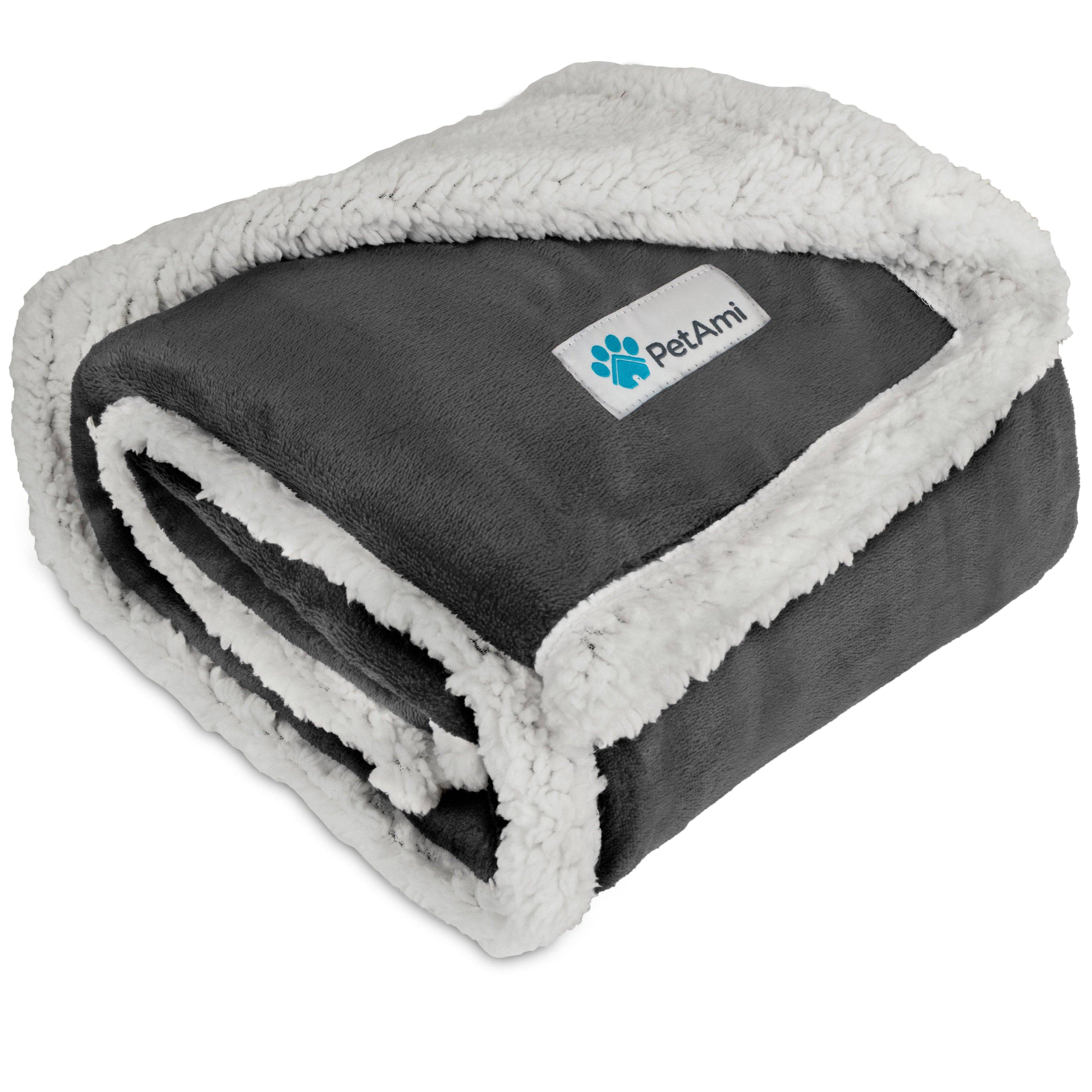 Waterproof Fleece Pet Blanket: Charcoal/White / Medium - 40" x 50"