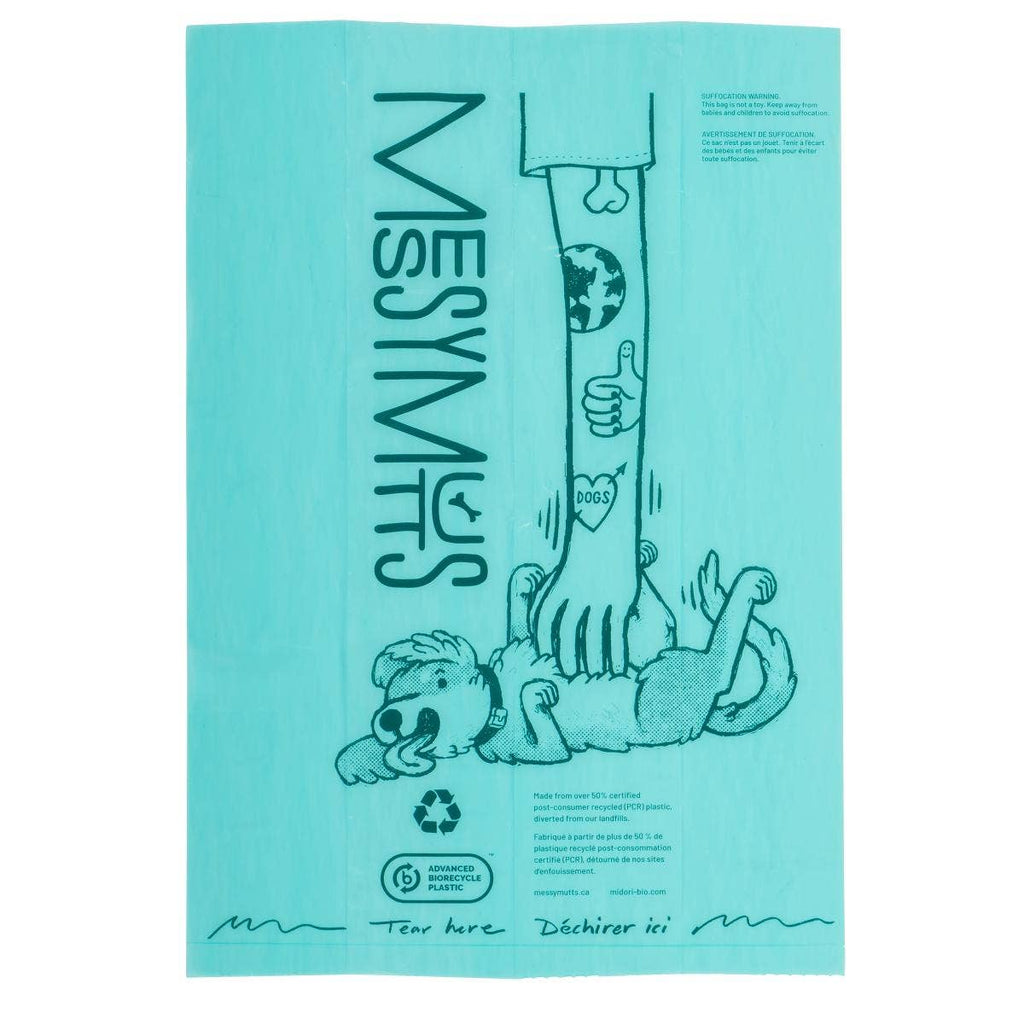 Messy Mutts Advanced Biorecycle Poop Bag 16 Refill Rolls