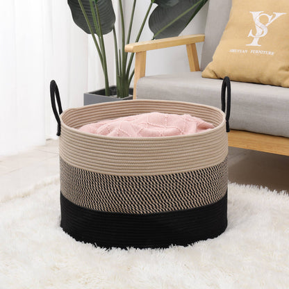 Boho Organic Cotton Rope Storage Basket: Large