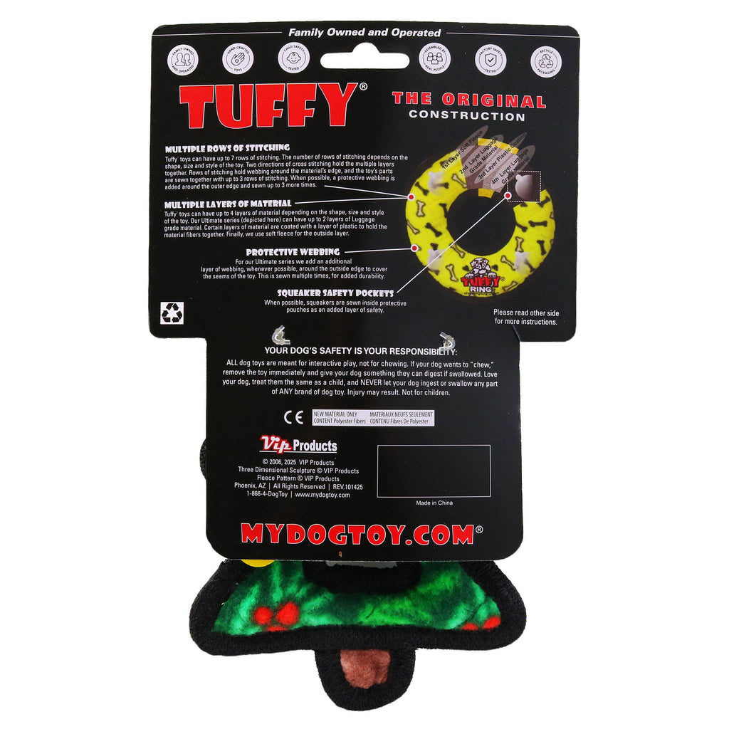 Tuffy Holiday Tree Tug- Christmas, Durable, Plush Dog Toy