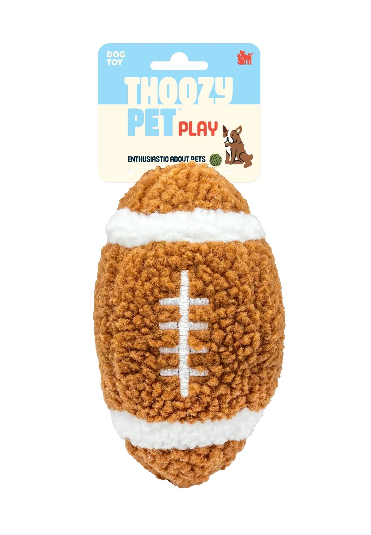 ThoozyPet Football Plush Dog Toy 6.5"