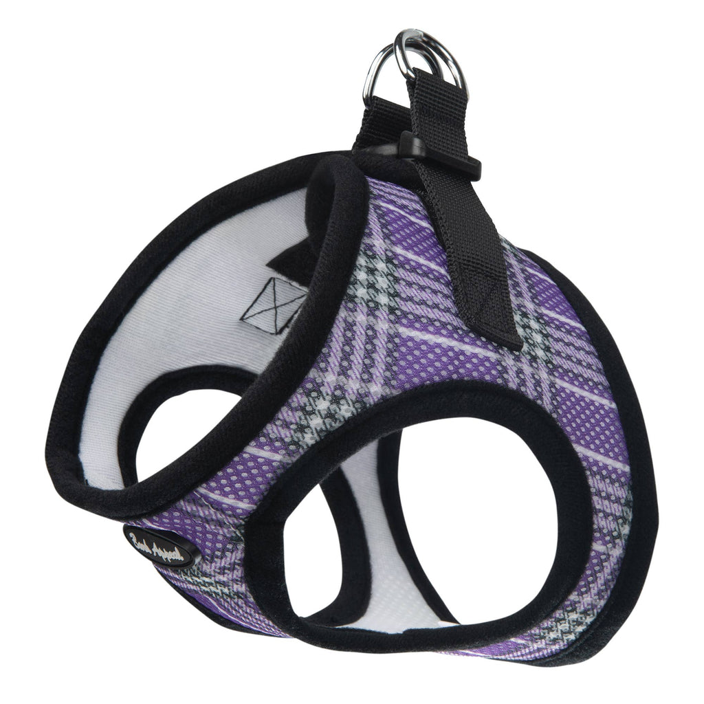 Plaid Mesh Step in Harness: Lavender Plaid