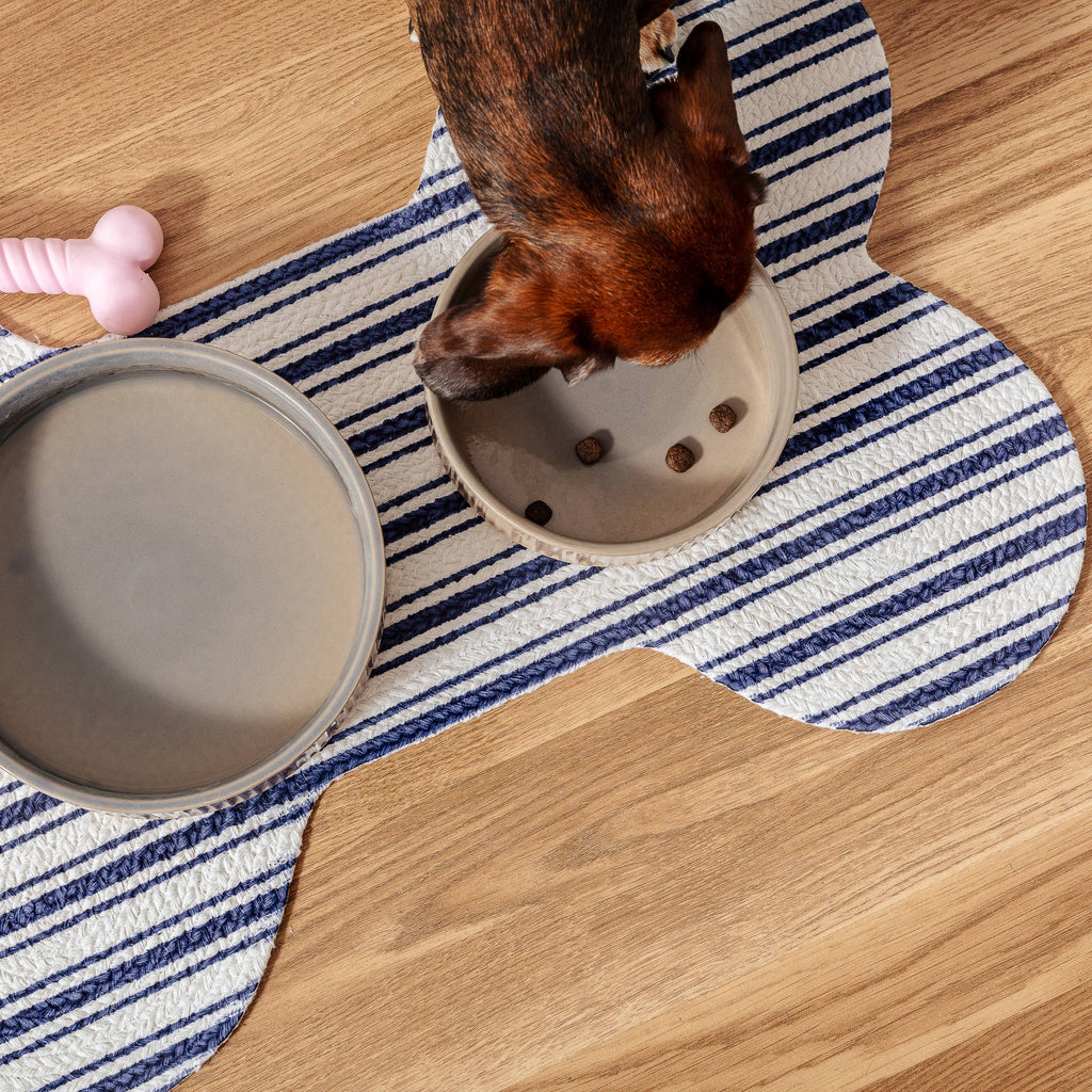 Hampton Pet Placemat - Stylish and Chic: Blue