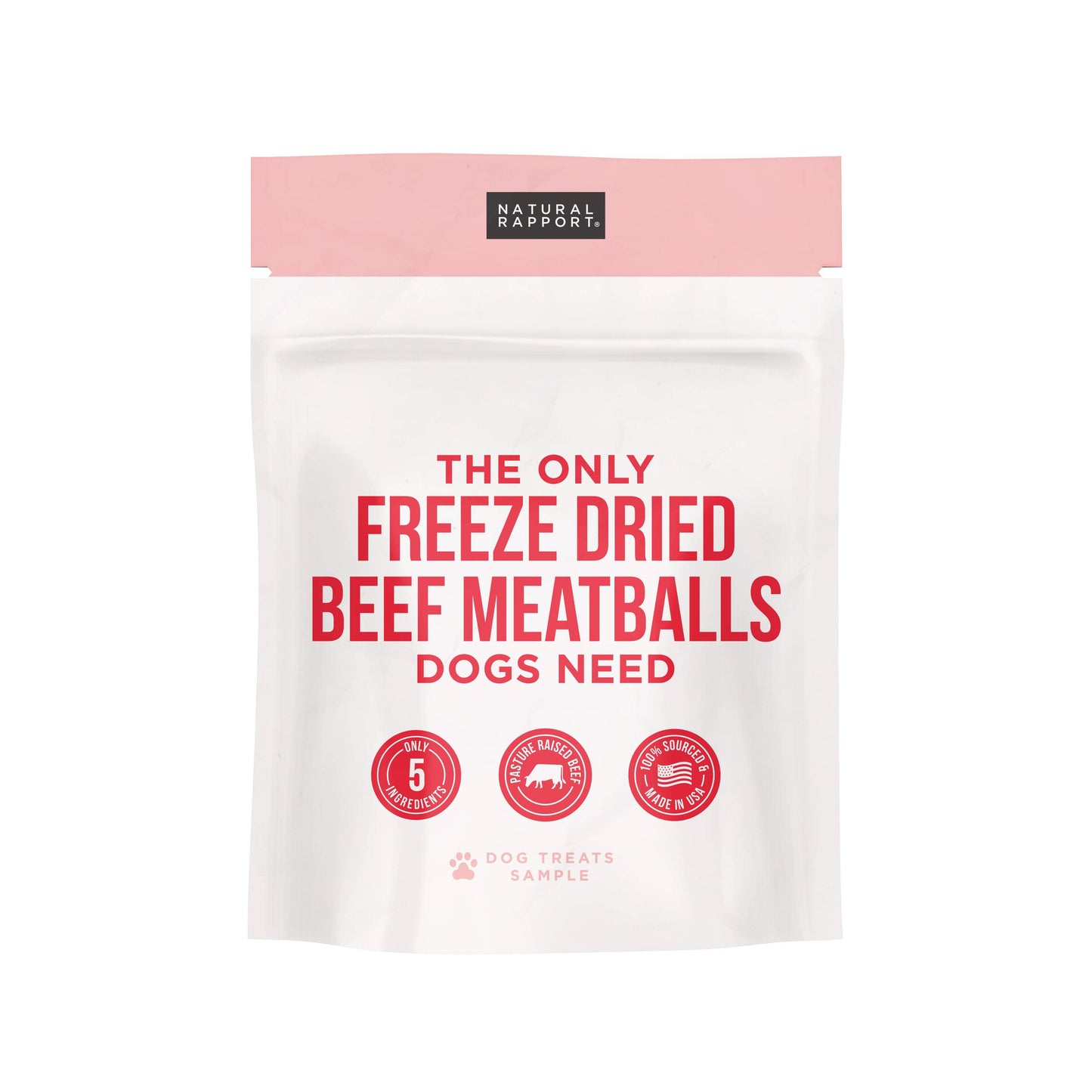 The Only Freeze Dried Beef Meatballs Dogs Need: 4 oz