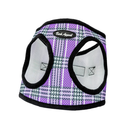 Plaid Mesh Step in Harness: Pink Plaid
