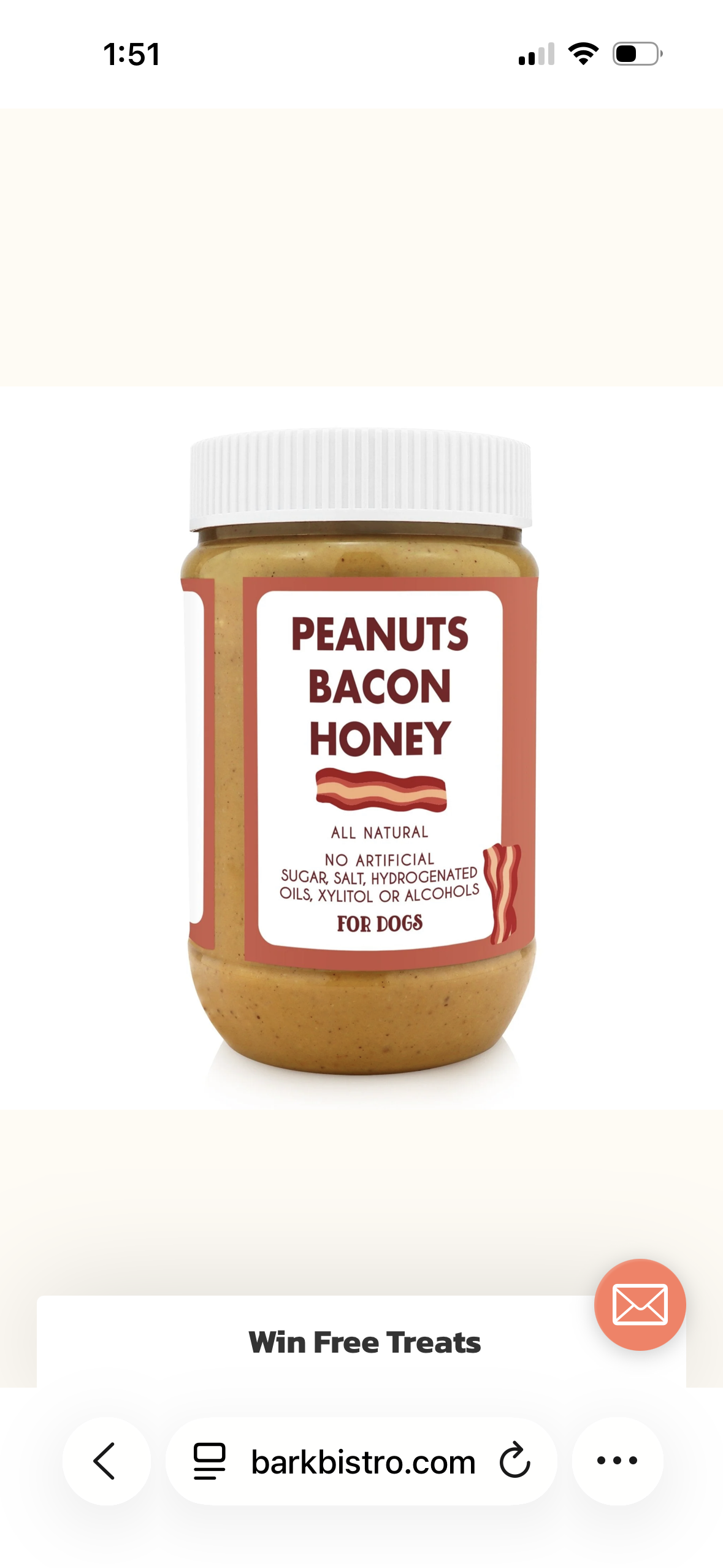 Bangin Bacon BUDDY BUDDER- 100% natural Dog Peanut Butter, Made in USA 17oz jar