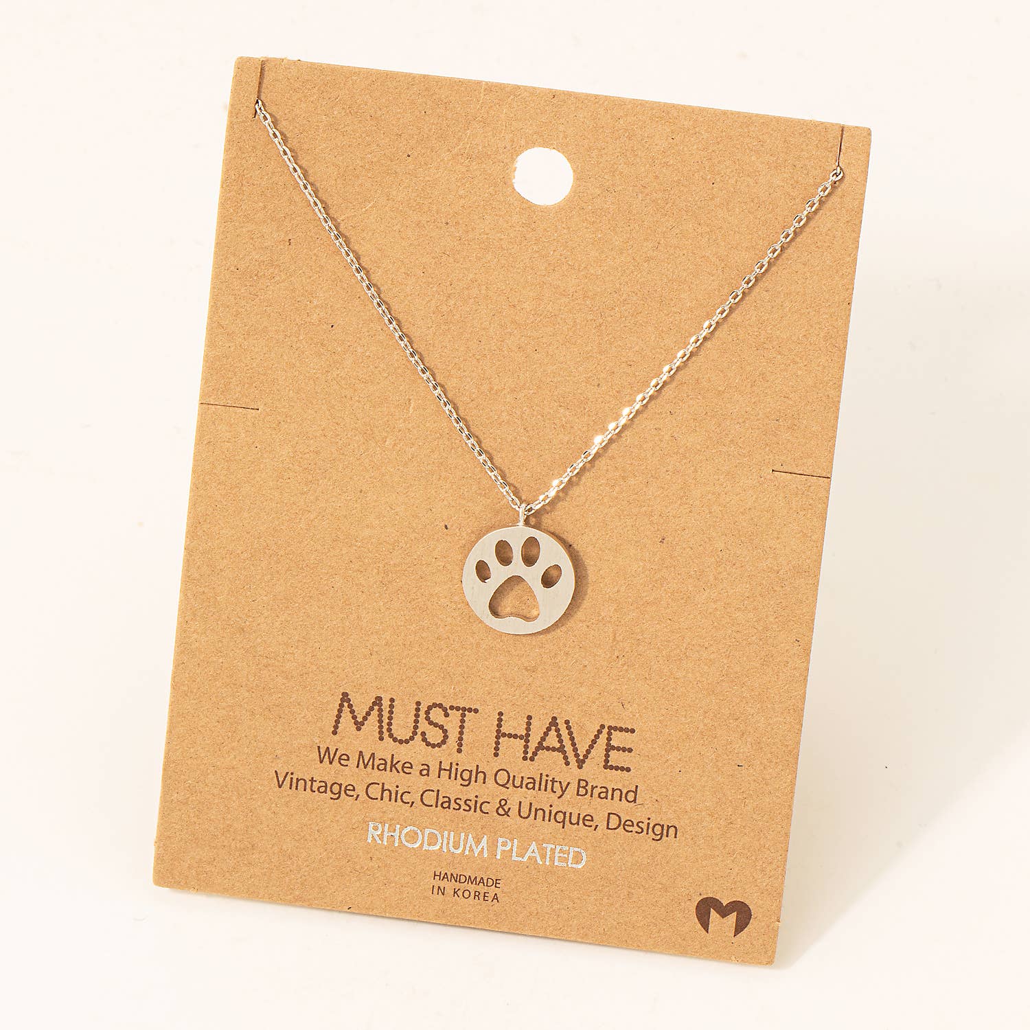 Paw Print Pendant Necklace: S