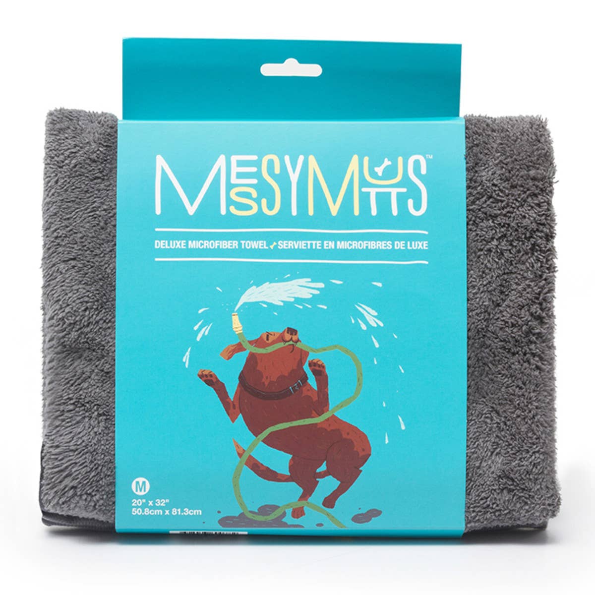 Messy Mutts Microfiber Towel -Cool Grey MED 20x32