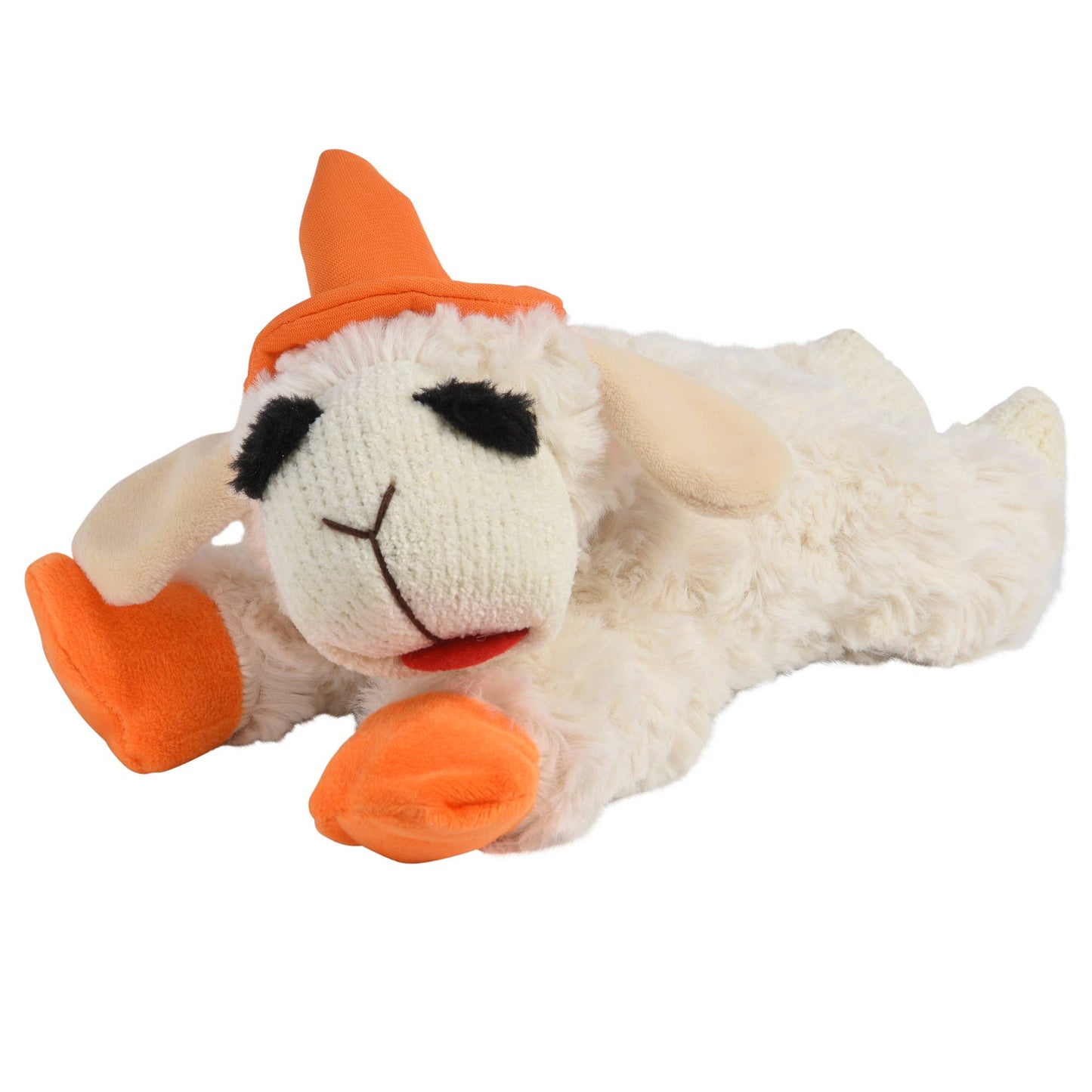 Multipet Halloween Lamb Chop 10.5 w/Orange Hat & Paws