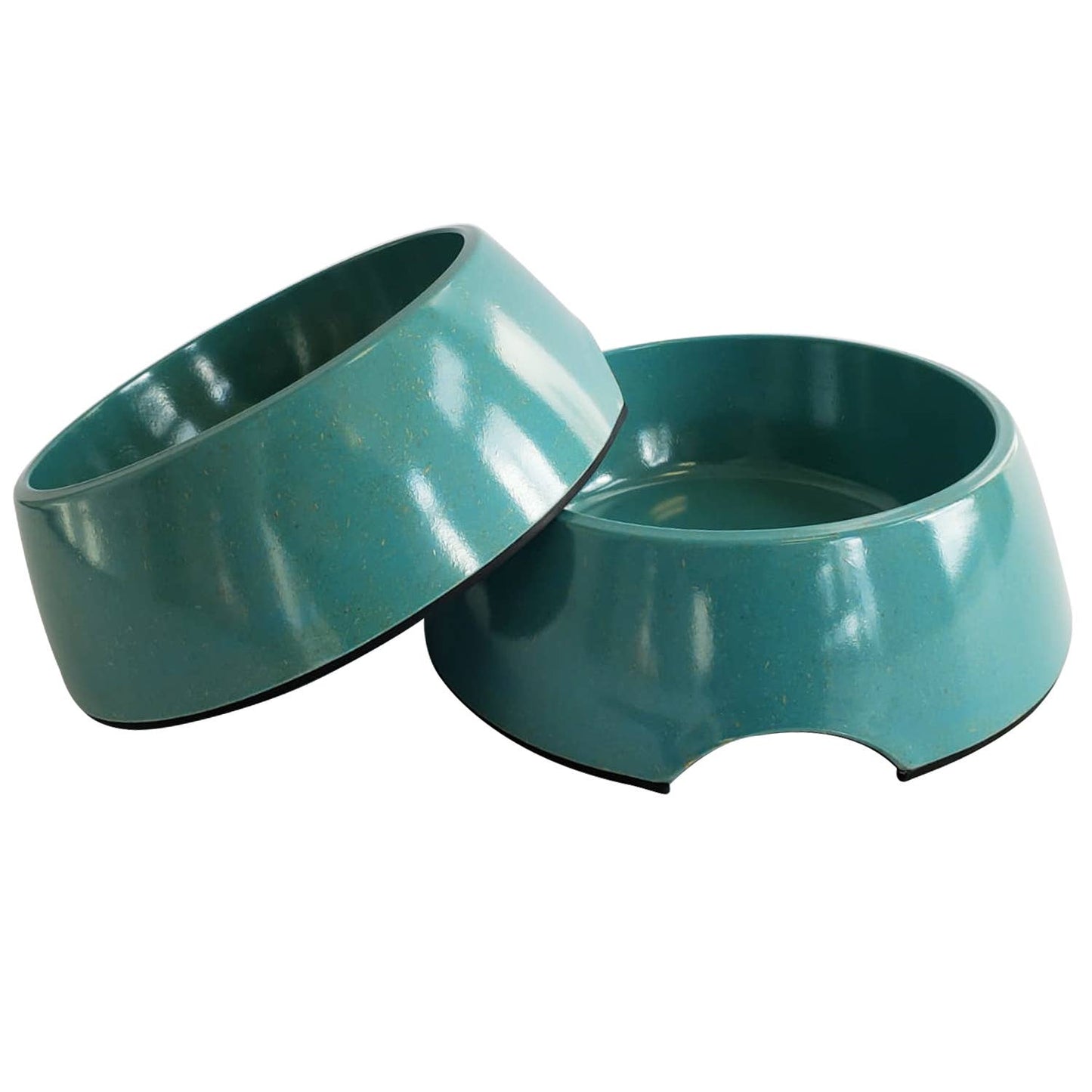 Bamboo Dog Bowl - Eco-Friendly, Non-Toxic, Teal Blue